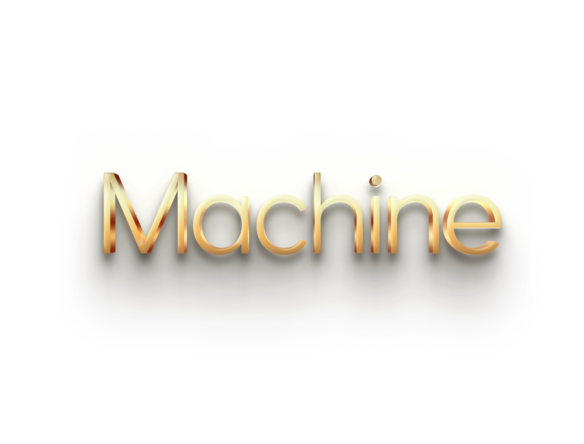 WORD MACHINE gold 3D text effects art typography PNG images free